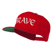 Brave Embroidered Flat Bill Cap