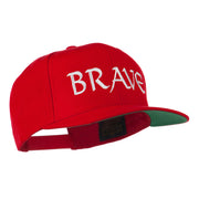 Brave Embroidered Flat Bill Cap