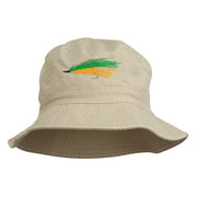 Fly Fishing Embroidered Washed Cotton Bucket Hat