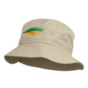 Fly Fishing Embroidered Washed Cotton Bucket Hat