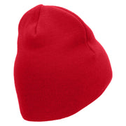 Baseball Swing Embroidered 8 Inch Short Beanie - Red OSFM