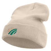 Simple Farming Icon Embroidered 12 Inch Long Knitted Beanie - Birch OSFM