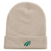 Simple Farming Icon Embroidered 12 Inch Long Knitted Beanie - Birch OSFM