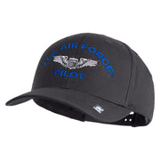US Air Force Pilot Embroidered Retro Cotton Blend Snapback Cap - Charcoal OSFM