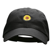 Sunflower Head Embroidered Low Profile Dyed Cotton Twill Cap