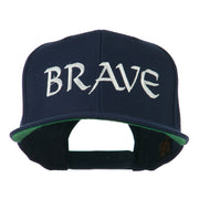 Brave Embroidered Flat Bill Cap