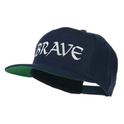 Brave Embroidered Flat Bill Cap