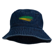 Fly Fishing Embroidered Washed Cotton Bucket Hat