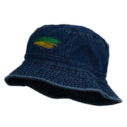 Fly Fishing Embroidered Washed Cotton Bucket Hat