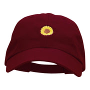 Sunflower Head Embroidered Low Profile Dyed Cotton Twill Cap