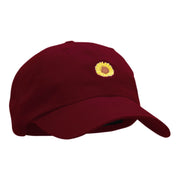 Sunflower Head Embroidered Low Profile Dyed Cotton Twill Cap