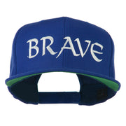 Brave Embroidered Flat Bill Cap