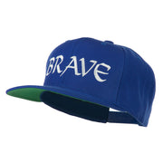 Brave Embroidered Flat Bill Cap