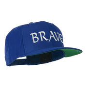 Brave Embroidered Flat Bill Cap