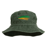 Fly Fishing Embroidered Washed Cotton Bucket Hat