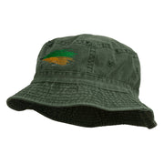 Fly Fishing Embroidered Washed Cotton Bucket Hat