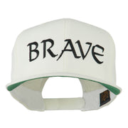 Brave Embroidered Flat Bill Cap