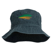 Fly Fishing Embroidered Washed Cotton Bucket Hat