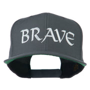 Brave Embroidered Flat Bill Cap