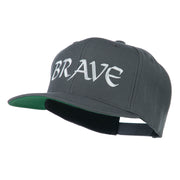 Brave Embroidered Flat Bill Cap