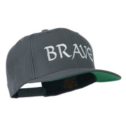 Brave Embroidered Flat Bill Cap