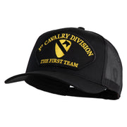 1st Cavalry Division The First Team Patched Solid Cotton Twill Mesh Prostyle Cap - Black OSFM