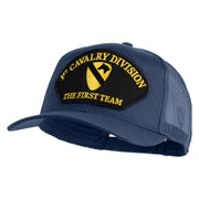 1st Cavalry Division The First Team Patched Solid Cotton Twill Mesh Prostyle Cap - Navy OSFM