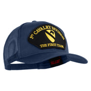 1st Cavalry Division The First Team Patched Solid Cotton Twill Mesh Prostyle Cap - Navy OSFM