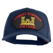 Combat Engineer Vietnam Patched Solid Cotton Twill 5 panel Mesh Back Cap - Navy OSFM