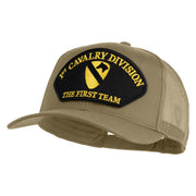 1st Cavalry Division The First Team Patched Solid Cotton Twill Mesh Prostyle Cap - Khaki OSFM