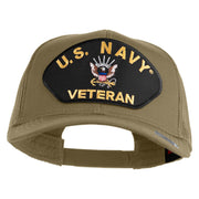 US Navy Veteran Patched Solid Cotton Twill Mesh Cap - Khaki OSFM