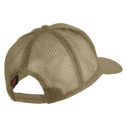 US Navy Veteran Patched Solid Cotton Twill Mesh Cap - Khaki OSFM