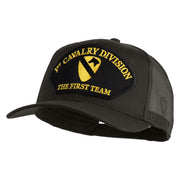 1st Cavalry Division The First Team Patched Solid Cotton Twill Mesh Prostyle Cap - Charcoal OSFM