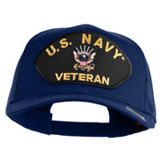 US Navy Veteran Patched Solid Cotton Twill Mesh Cap - Royal OSFM