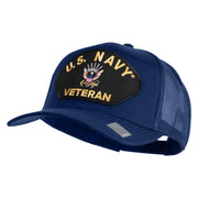 US Navy Veteran Patched Solid Cotton Twill Mesh Cap - Royal OSFM