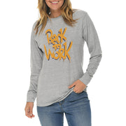 Back To Work Embroidered Unisex Lane Seven Ring Spun Cotton Premium Long Sleeve T-shirt - Heather-Grey XS