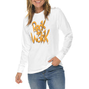 Back To Work Embroidered Unisex Lane Seven Ring Spun Cotton Premium Long Sleeve T-shirt - White XS