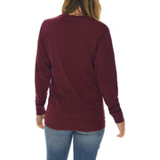 Back To Work Embroidered Unisex Lane Seven Ring Spun Cotton Premium Long Sleeve T-shirt - Burgundy XS