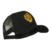 Crest Emblem Embroidered Mesh Back Cap