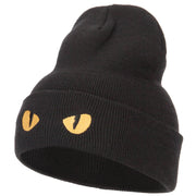 Cat Eyes Embroidered Long Beanie