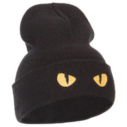 Cat Eyes Embroidered Long Beanie