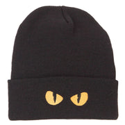 Cat Eyes Embroidered Long Beanie