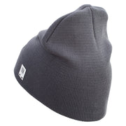 1st Marine Division Veteran Symbol Embroidered 8 Inch Solid Knit Short Beanie Made in USA - Charcoal OSFM