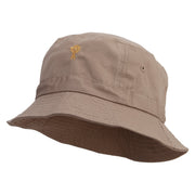 Golden Windmill Farming Embroidered Bucket Hat - Khaki OSFM