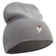 Bird Branch Icon Embroidered 8 inch Acrylic Short beanie - Grey OSFM