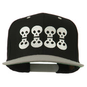 Halloween 8 Skulls Embroidered Snapback Cap