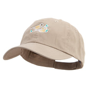 Outline Bird Logo Embroidered Low Profile Dyed Cotton Twill Cap - Khaki OSFM