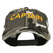 Captain Embroidered Enzyme Washed Camo Cap