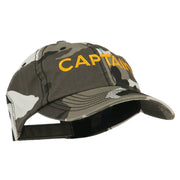 Captain Embroidered Enzyme Washed Camo Cap