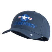 U.S. Air Force Roundel Embroidered Retro Cotton Blend Snapback Cap - Navy OSFM